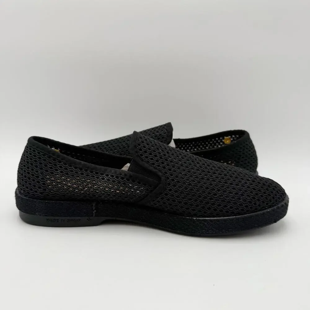 Rivieras Womens Classic Mesh Slip On Shoes Size 7.5 EU 38 Black NIB